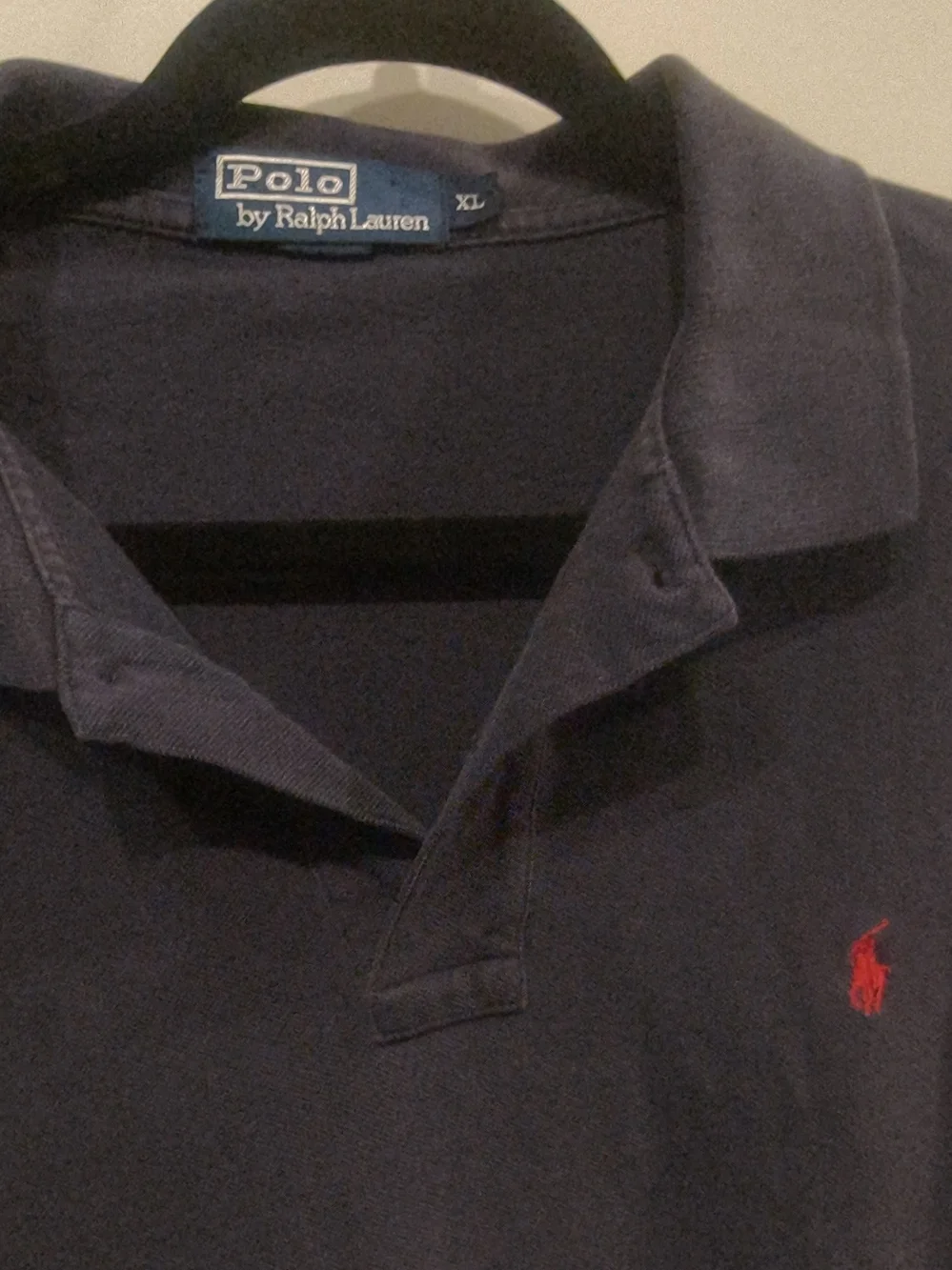 Vintage Ralph Lauren Black Polo with Red Pony Embroidery